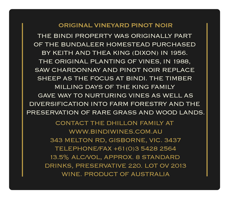 Bindi Original Vineyard Pinot Noir